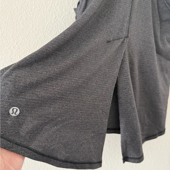 Lululemon Athletica Charcoal Racerback Open Slit Back Tank Top - Picture 2 of 4